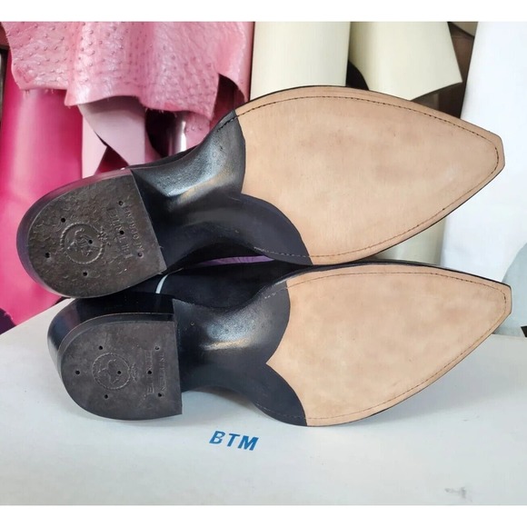 Kimmel Boot Co. Custom Shop Black Pig & Purple Calf Western Boots Women's 9 B - Picture 7 of 10